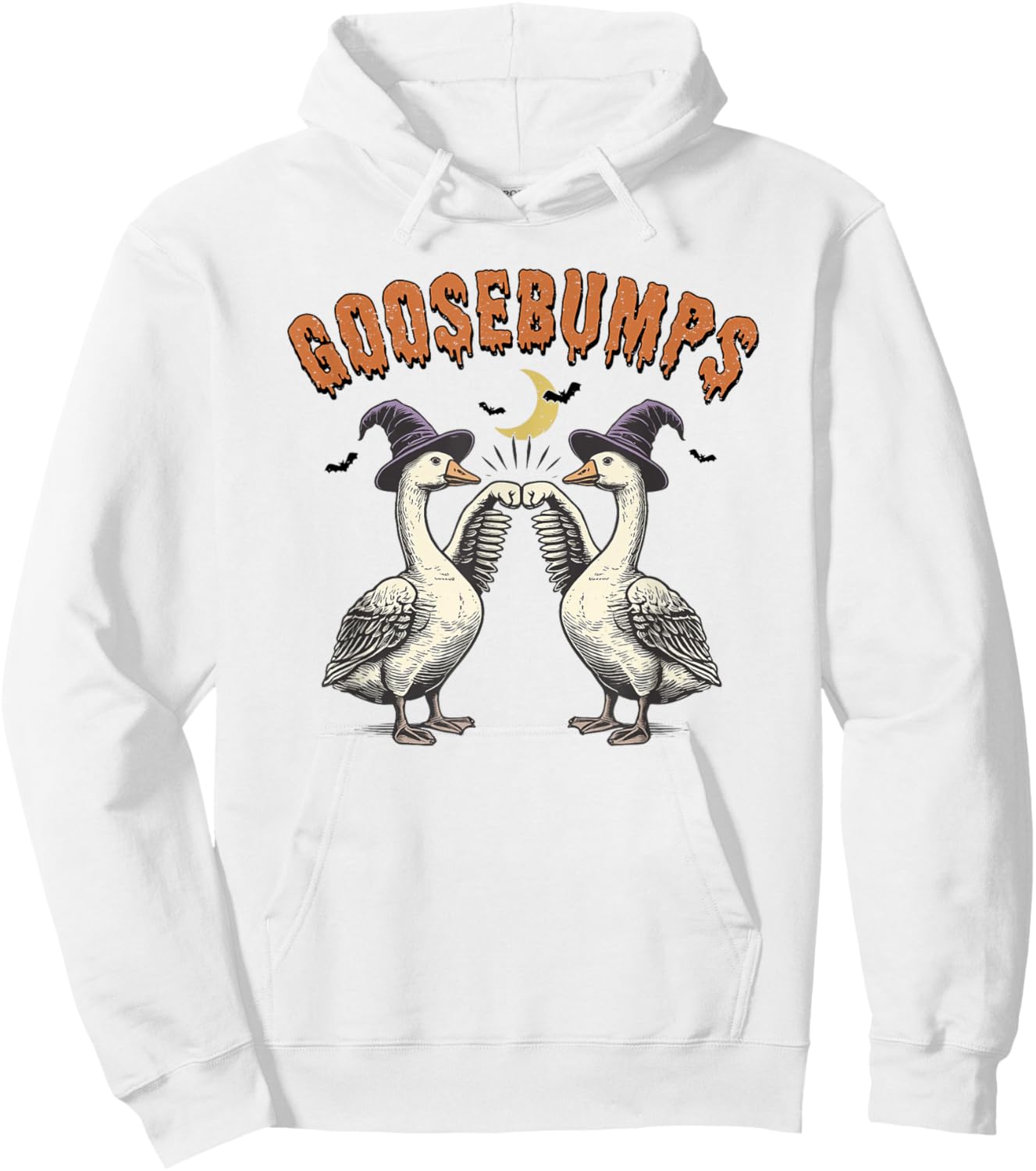 Goosebumps Halloween, Funny Goose Lover, Goose Halloween Hoodie - Hoodie | White