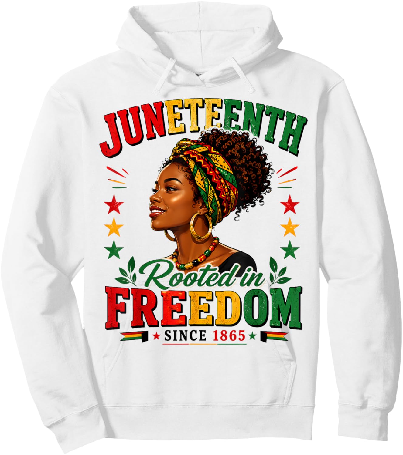 Juneteenth Rooted in Freedom Since 1865 Black Women Afro Hoodie - Hoodie | White