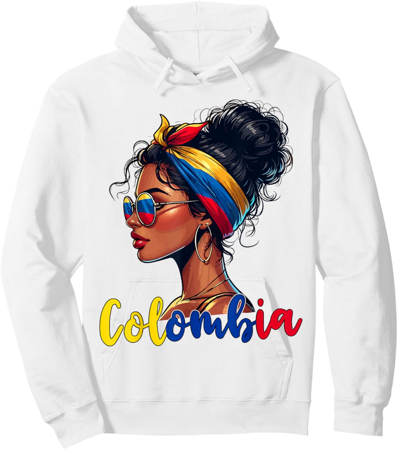 Colombian Girl Colombia Flag Proud Afro Colombian Women Hoodie - Hoodie | White