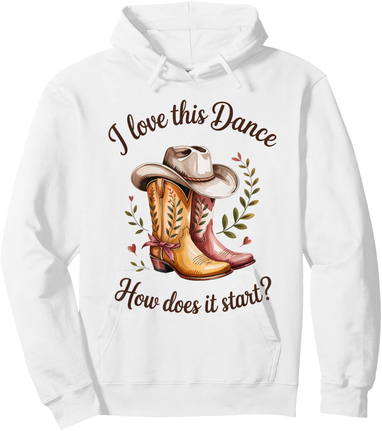 Line Dance with German Text "Ich Liebe diesen Tanz Wie fanger an?" Hoodie - Hoodie | White