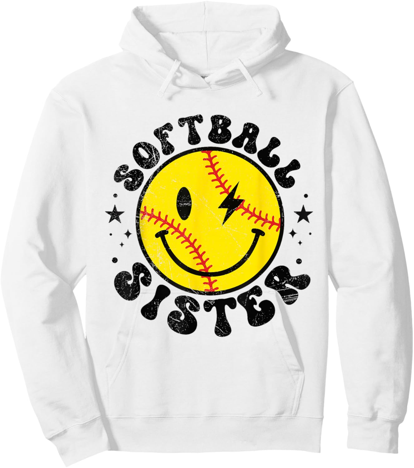I'm Just Here for the Snacks Softball Sister Toddler Kids Hoodie - Hoodie | White