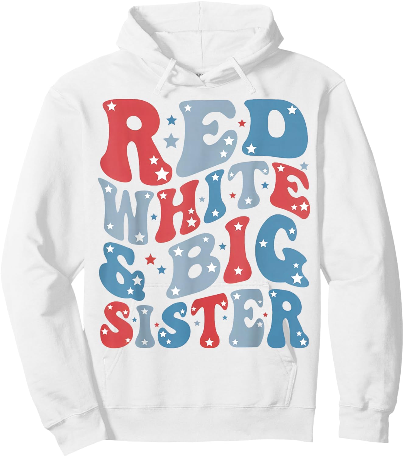 Red White and Big Sister Gender Reveal Family Matching Hoodie - Hoodie | White