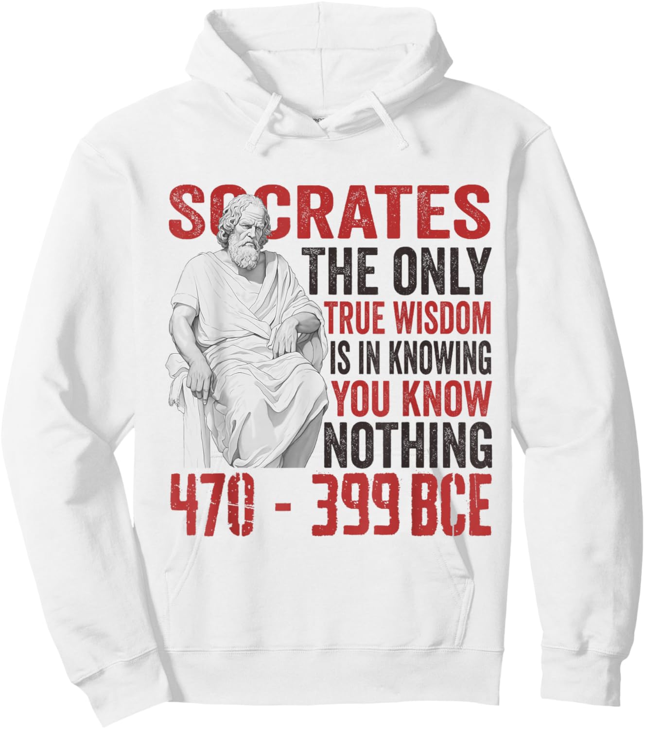 Socrate Ancient Philosopher Quote Classical Greek Philosophy Hoodie - Hoodie | White