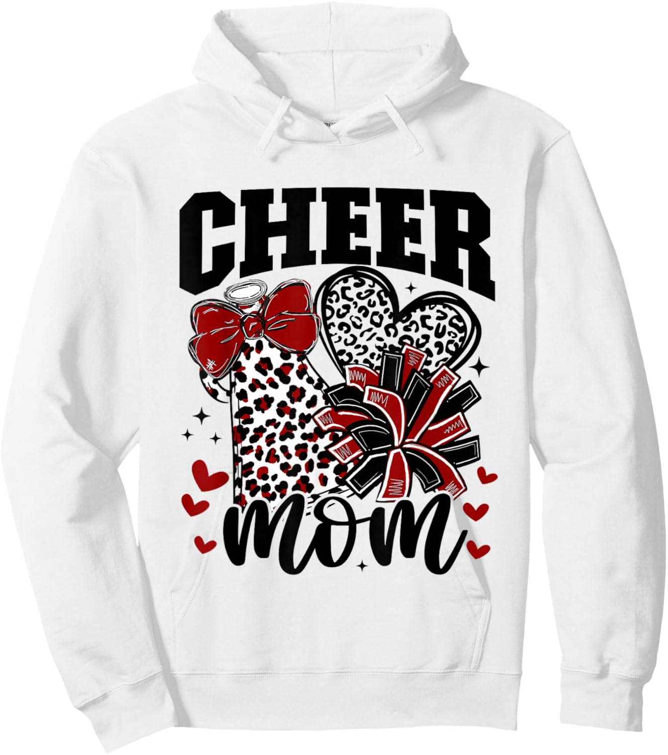 Cheer Mom Football Game Day Coquette Bow Touchdown Season Hoodie - Hoodie | White