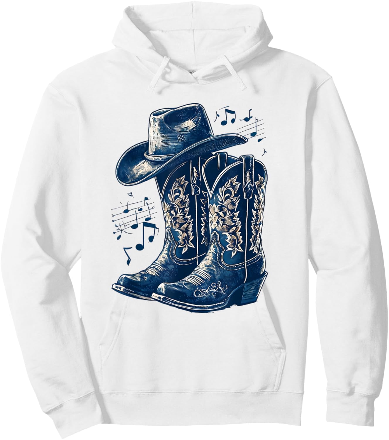 Cowgirl Boot Line Dance Nashville Country Music Concert Hoodie - Hoodie | White