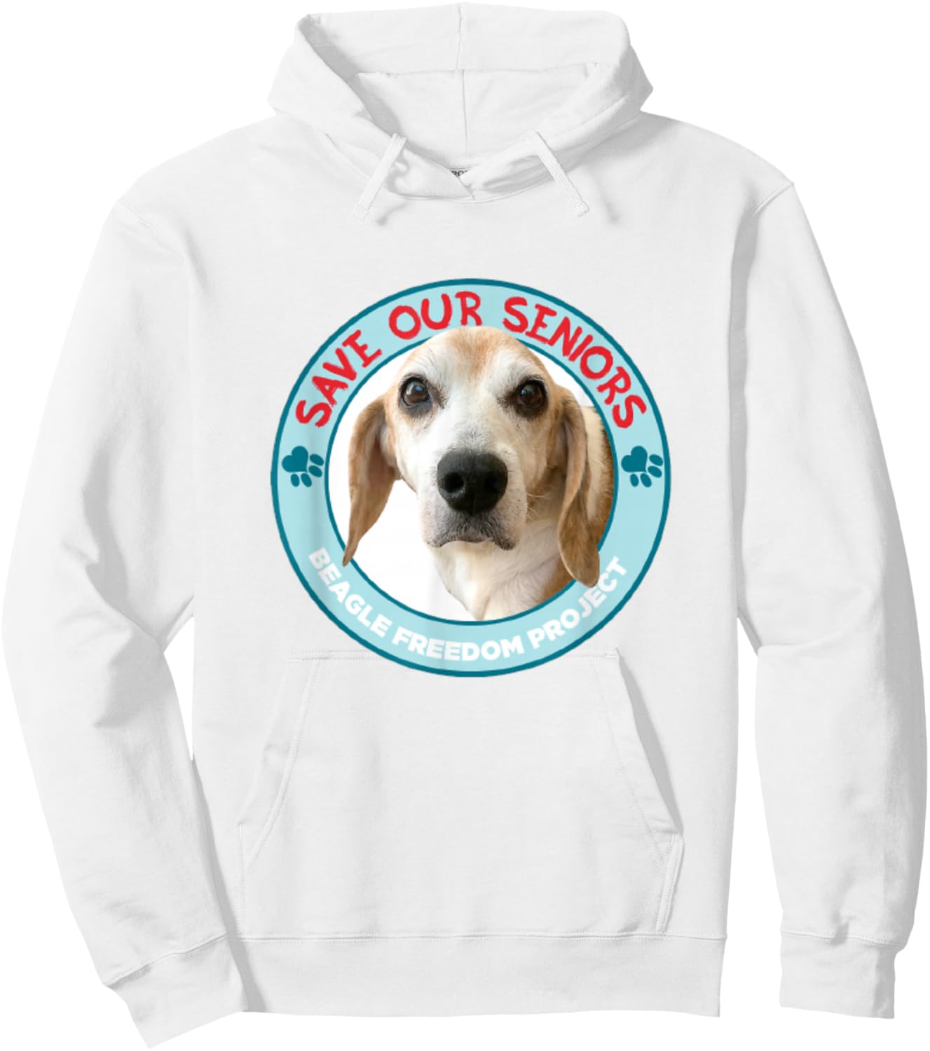 Beagle Freedom Project- Rescue Dogs- Save Our Seniors Hoodie - Hoodie | White