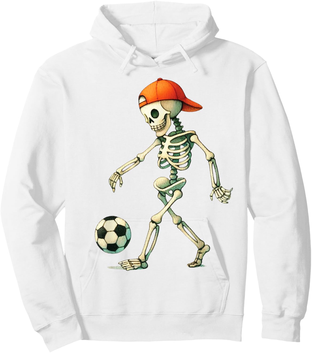 Skeleton Soccer Halloween Costume Funny Men Boys Kids Hoodie - Hoodie | White