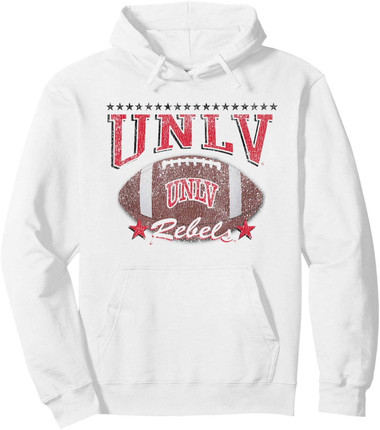 UNLV Rebels Football Vintage Stars White Officially Licensed Hoodie - Hoodie | White