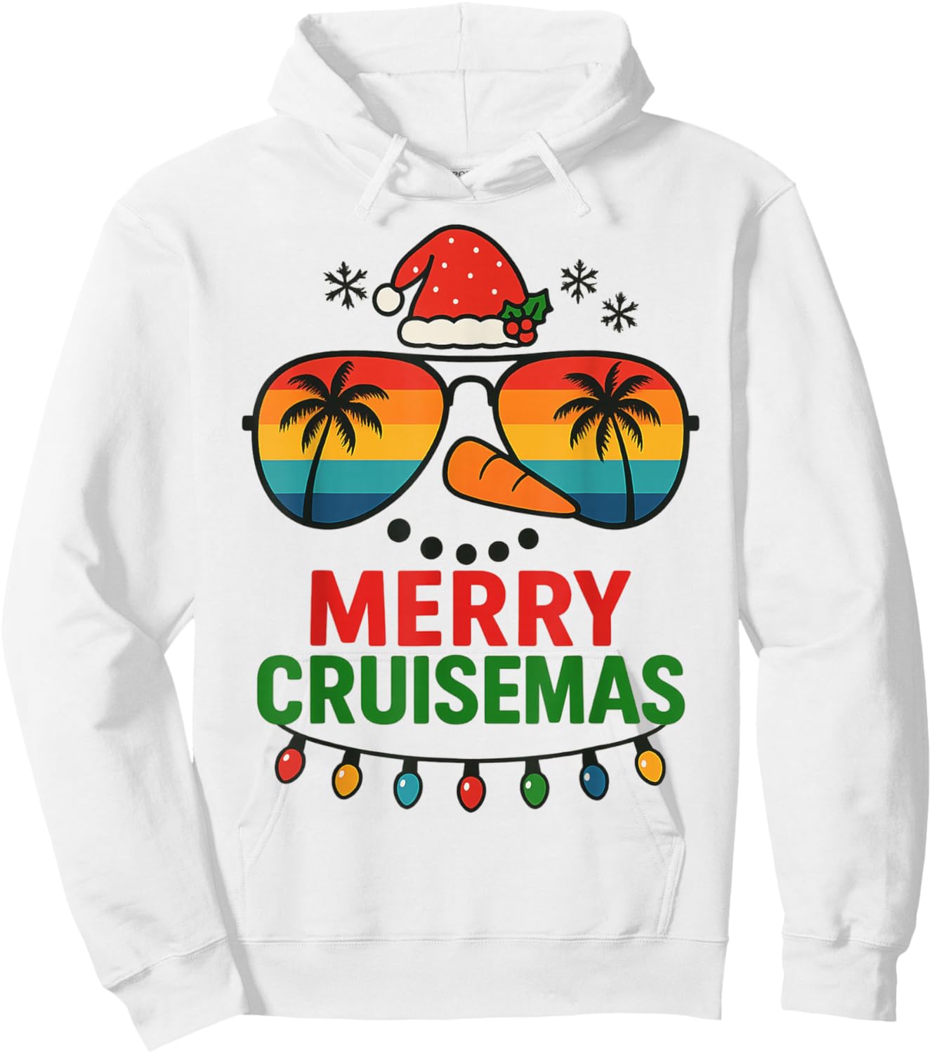 Merry Cruisemas 2025 Christmas Santa Snowman Funny Cruise Hoodie - Hoodie | White