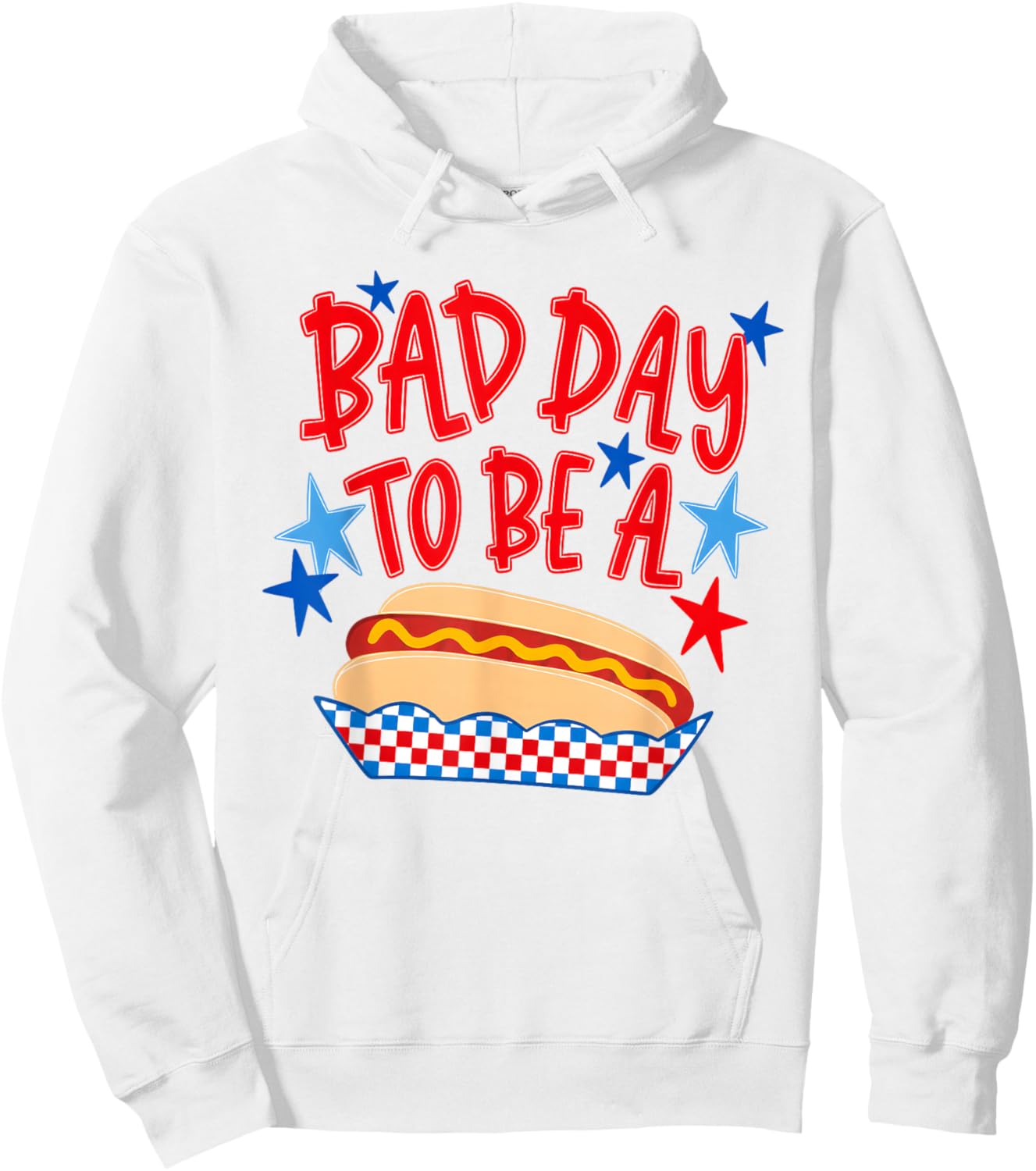 Bad Day to Be A Hot Dog Funny BBQ Grilling 4th of July Hoodie - Hoodie | White