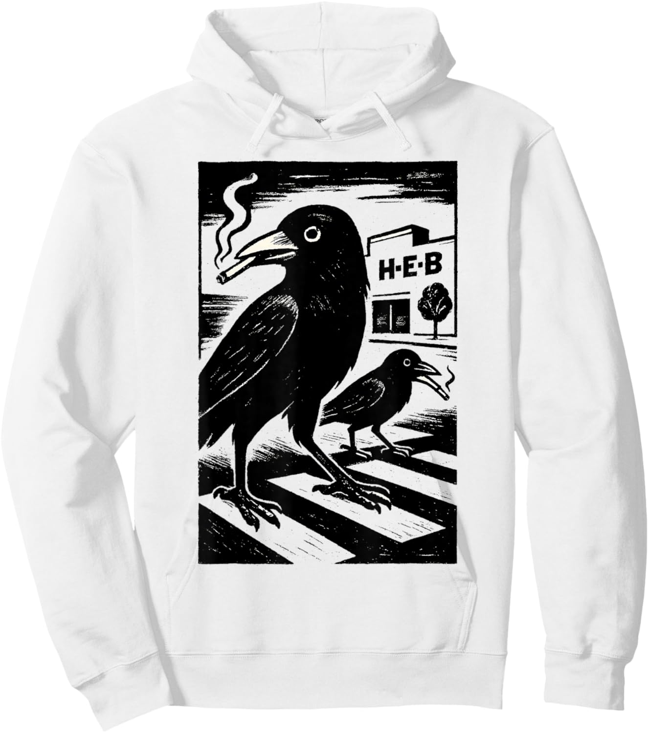 Smoking Grackle Bird Hoodie - Hoodie | White