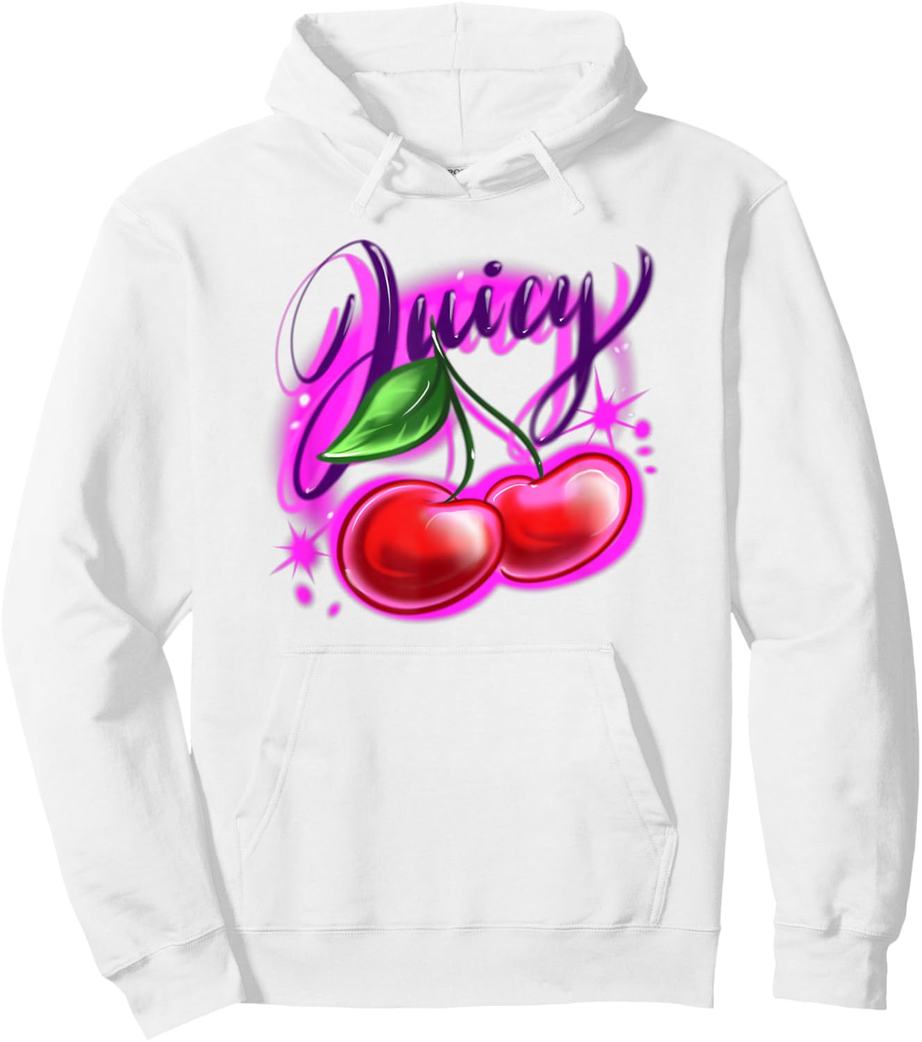 Classic Airbrush Style Illustration Y2k Retro Aesthetic Hoodie - Hoodie | White