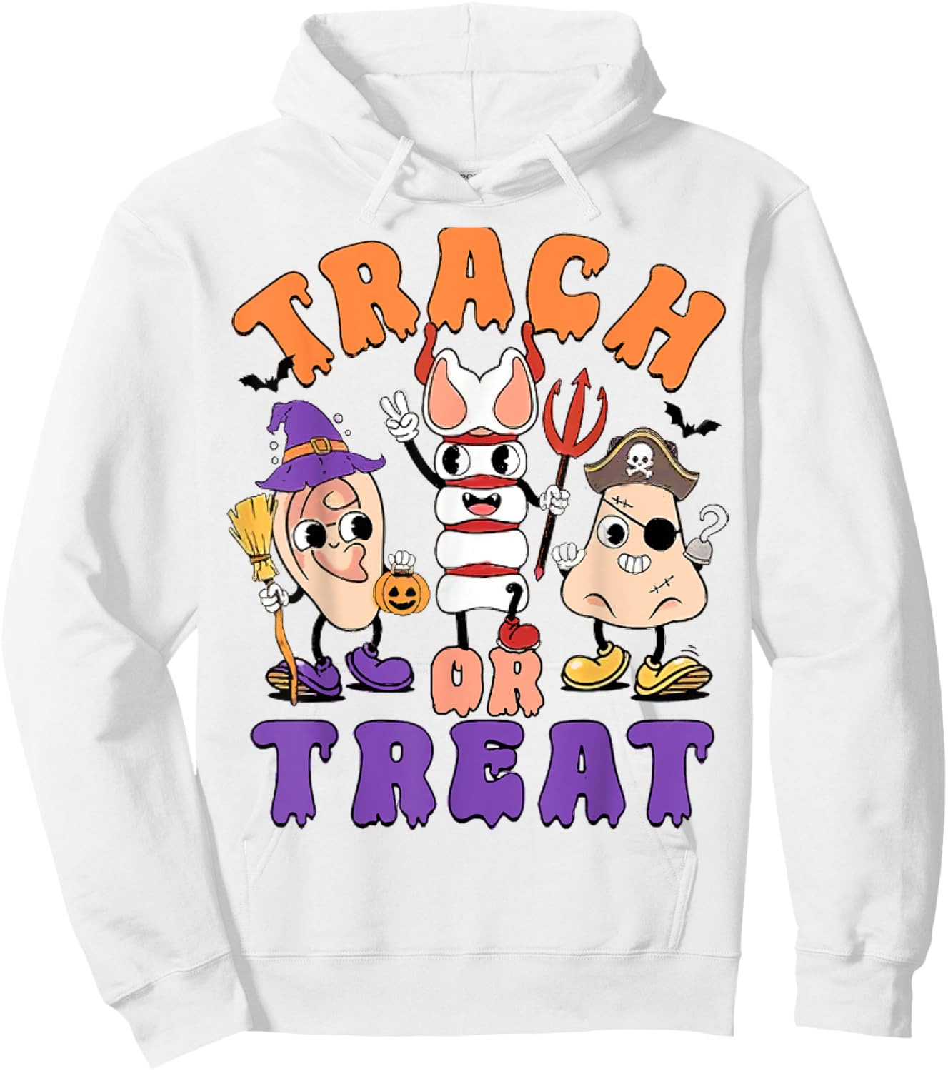 ENT Nurse Halloween Ear Nose & Throat Doctor, Trach Or Treat Hoodie - Hoodie | White