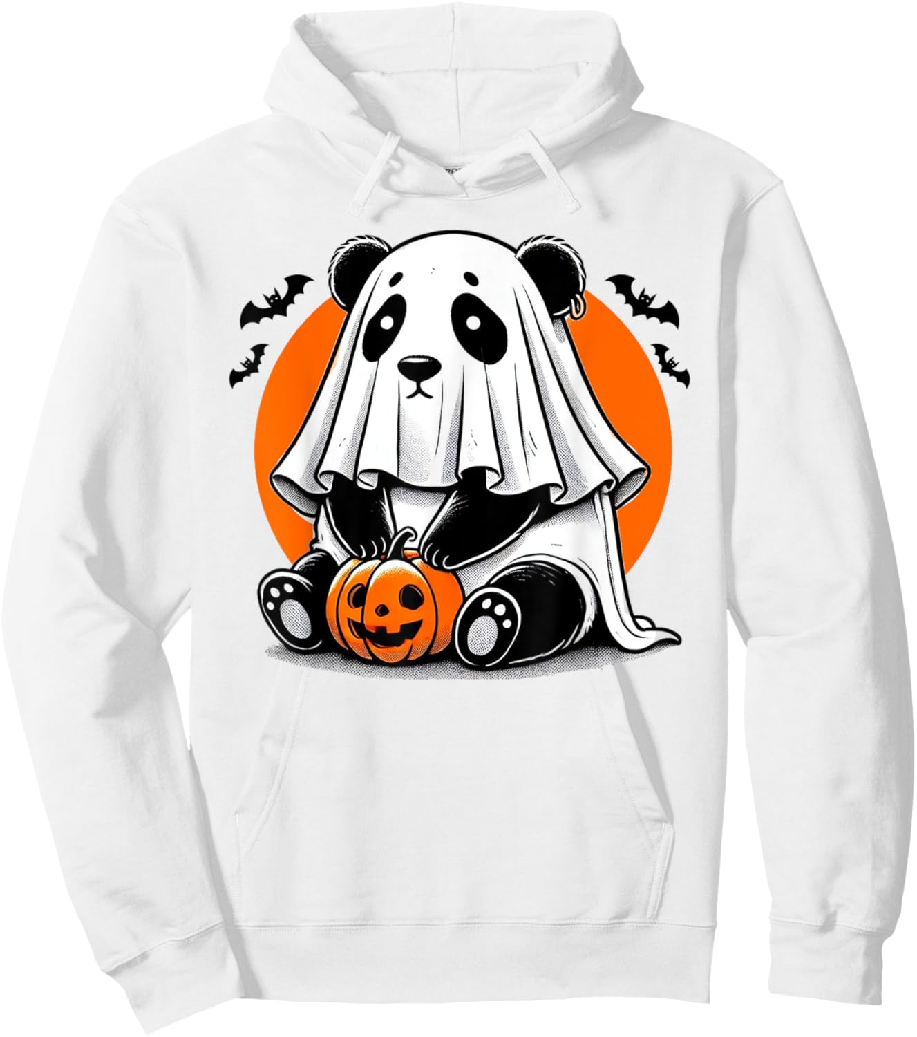 Spooky Panda Wearing A Ghost Halloween Costume Funny Horror Hoodie - Hoodie | White