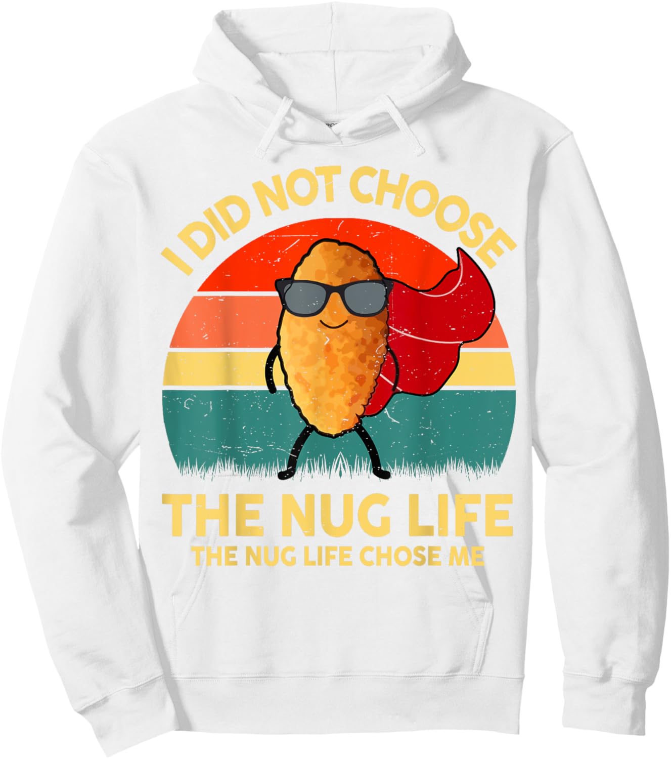 Kids Nug-Life Toddler Boy Funny I Love Chicken Nuggets Retro Hoodie - Hoodie | White