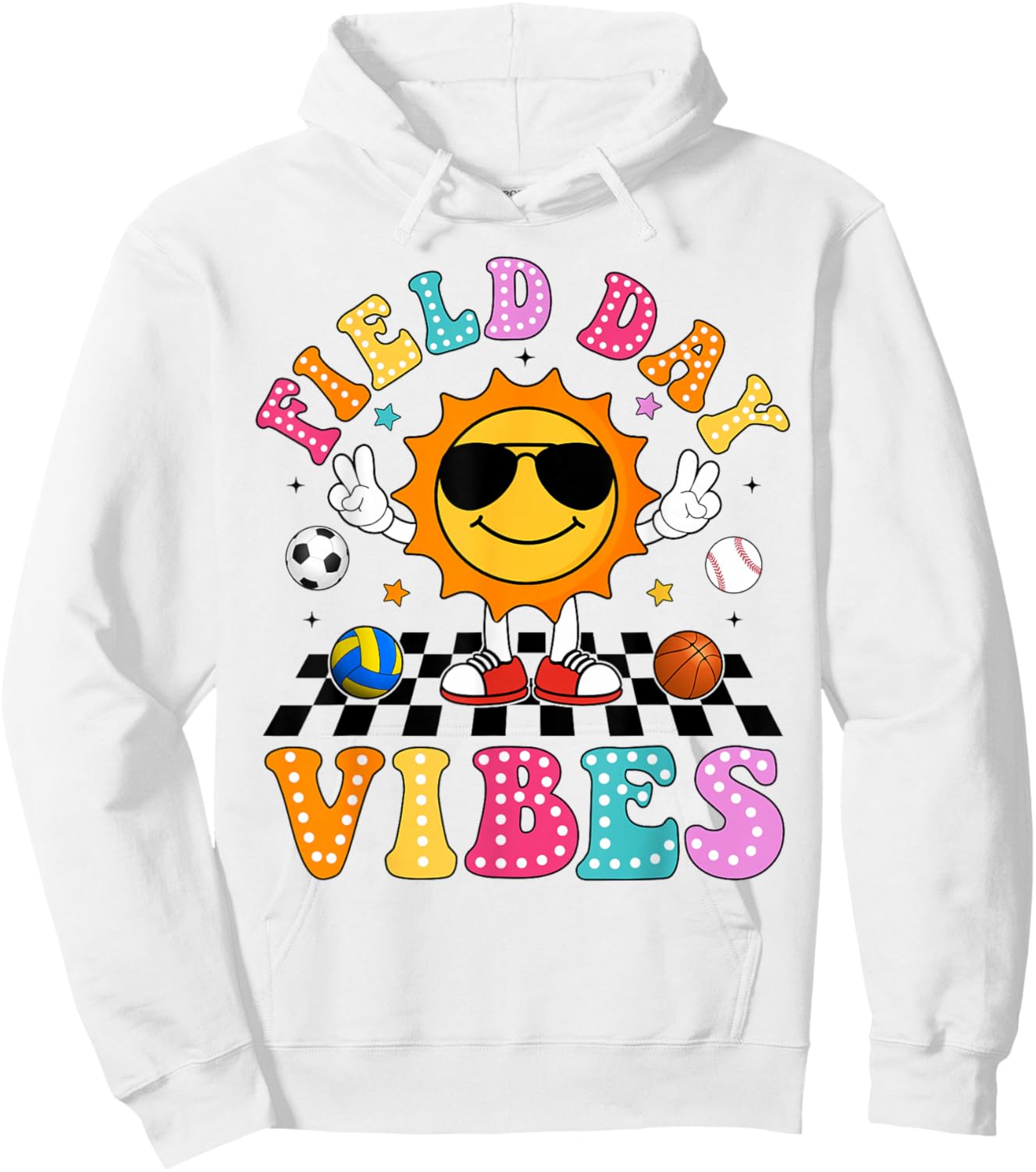Field Day Vibes Shirt for Teacher Kids Happy Field Day 2026 Hoodie - Hoodie | White