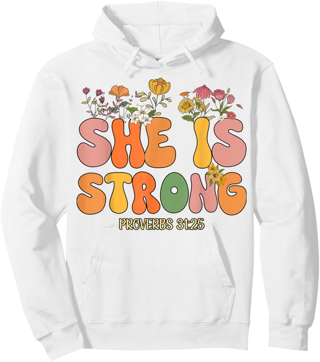 Toddler She Is Strong Jesus Christian God Sister Daughter Hoodie - Hoodie | White