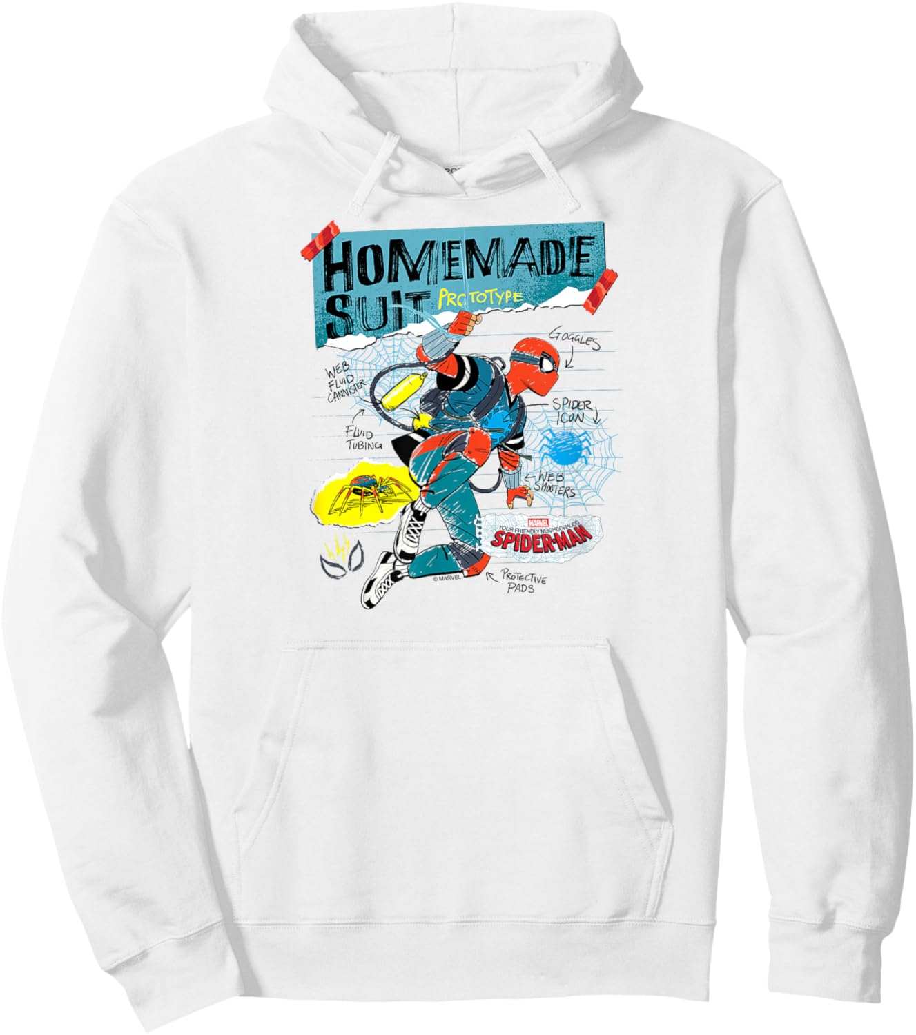 Your Friendly Neighborhood Spider-Man - Homemade Schematics Hoodie - Hoodie | White