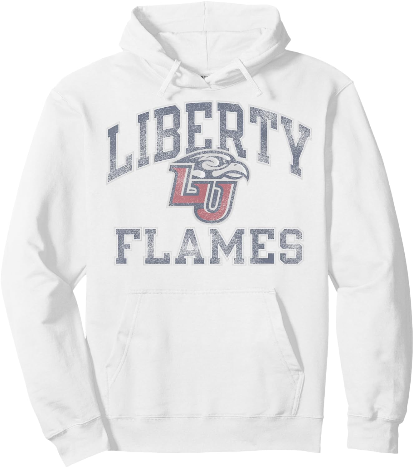 Liberty Flames Vintage Worn Gray Officially Licensed Hoodie - Hoodie | White