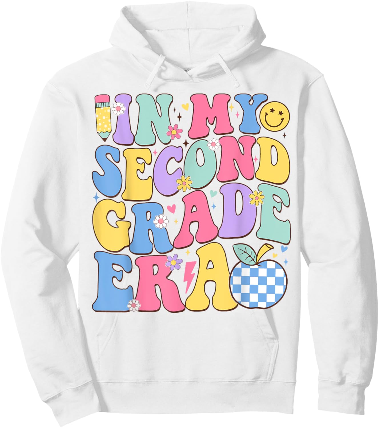 In My Second Grade Era Groovy Back To School Teachers Kids Hoodie - Hoodie | White