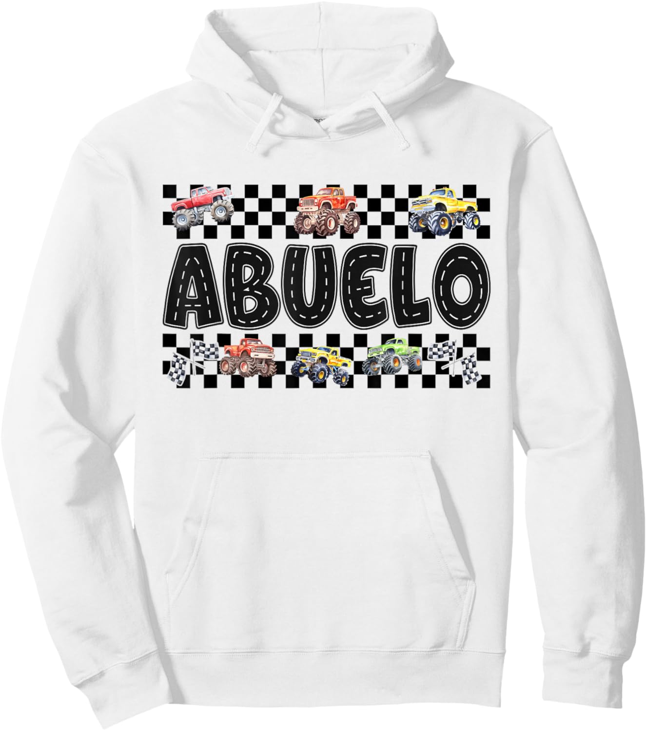 Abuelo Retro Monster Truck Family Crew Birthday Matching Hoodie - Hoodie | White