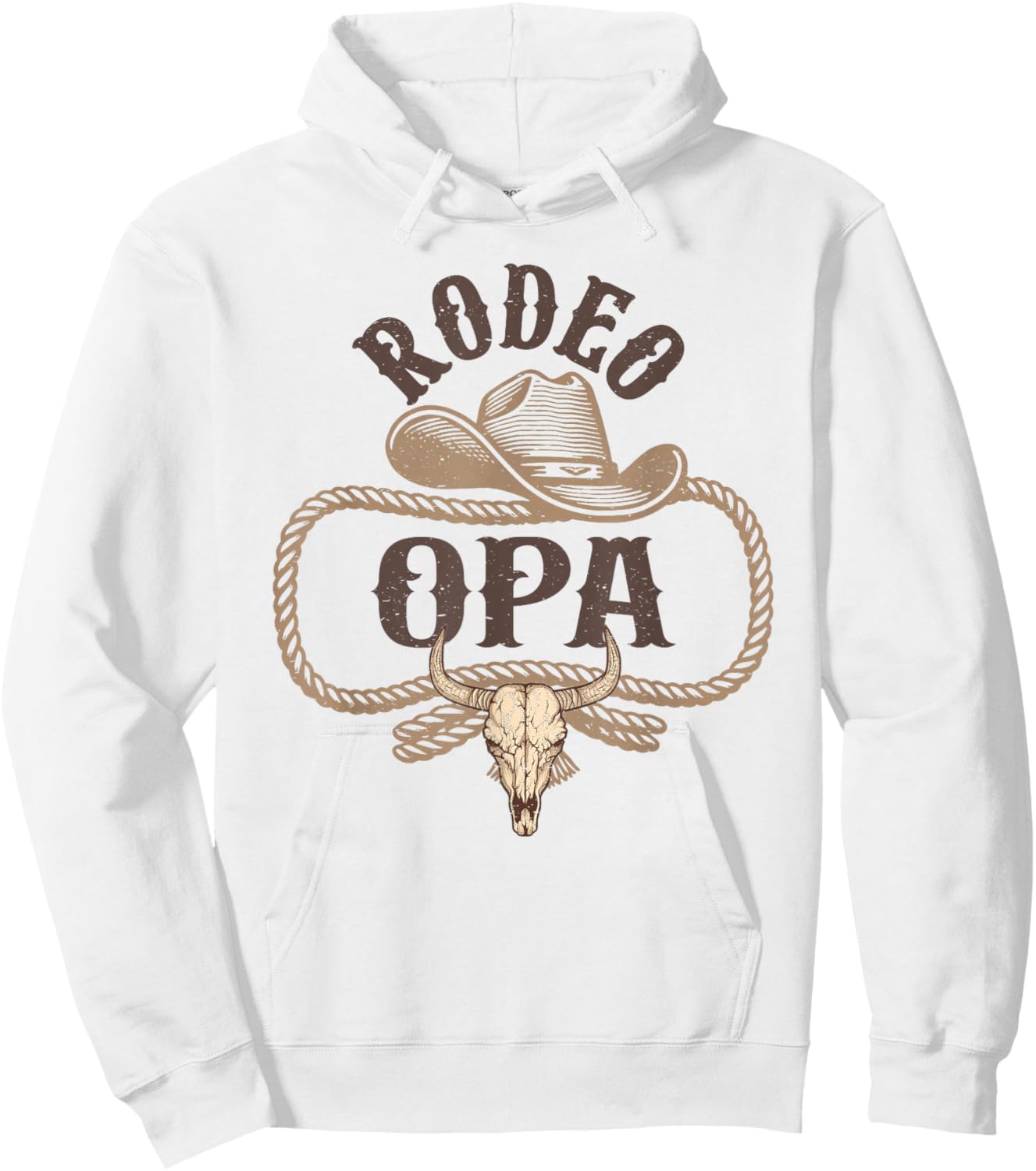 Rodeo Opa Cowboy Cowgirl Birthday Matching Family Hoodie - Hoodie | White