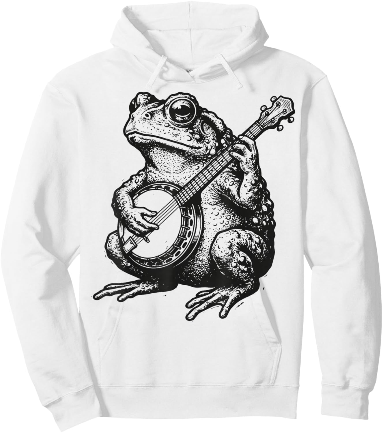 Frog Playing Banjo Hoodie - Hoodie | White