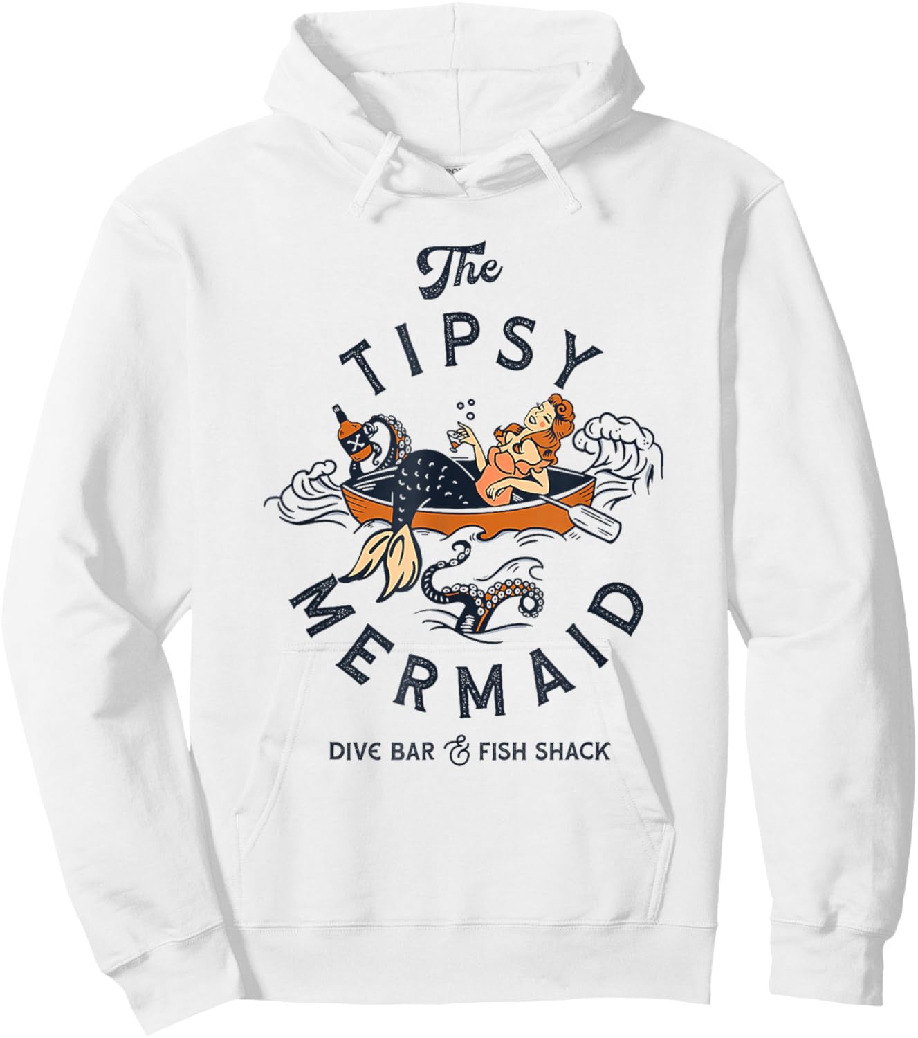 The Tipsy Mermaid Dive Bar And Fish Shack Hoodie - Hoodie | White