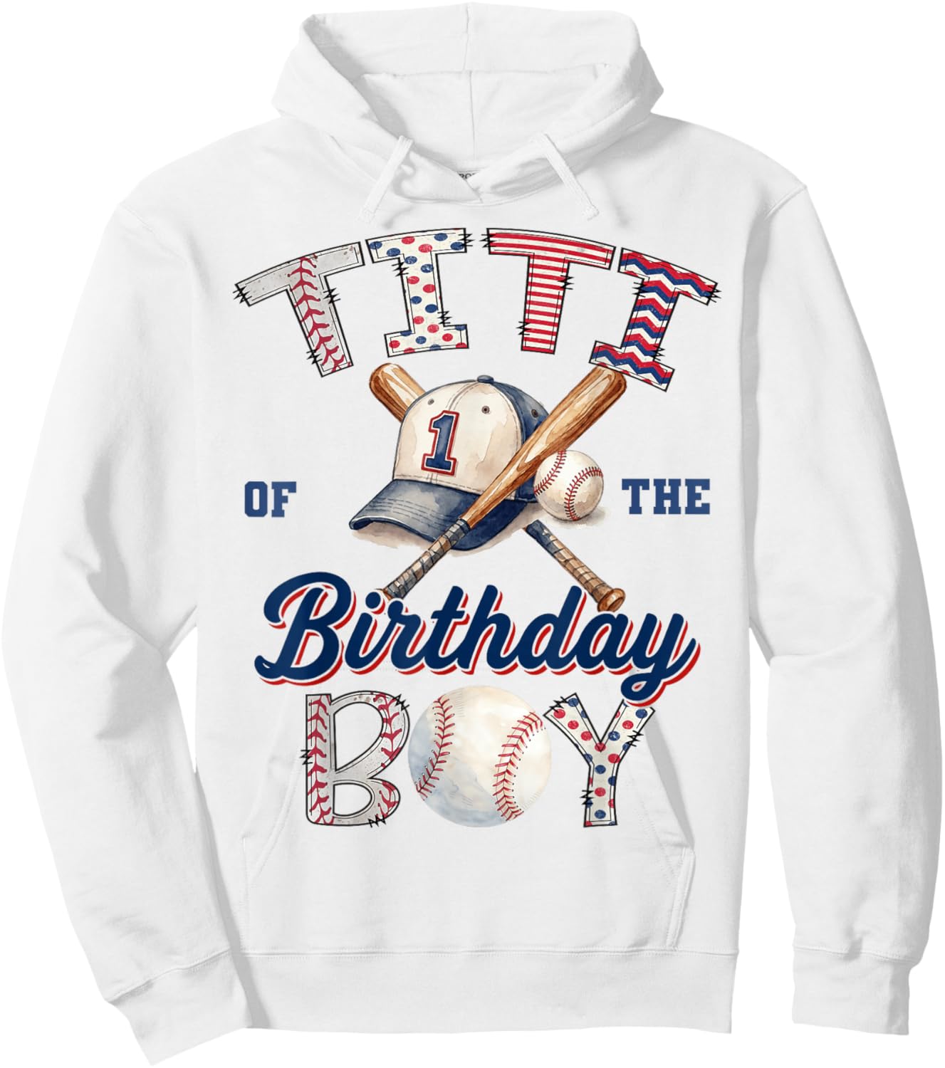 Titi of the Birthday Boy Baseball Party Family Matching Hoodie - Hoodie | White