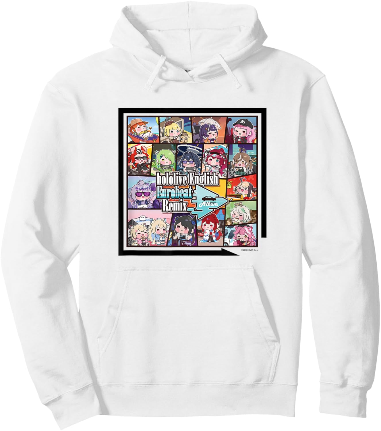 hololive English Eurobeat Remix Album Hoodie - Hoodie | White