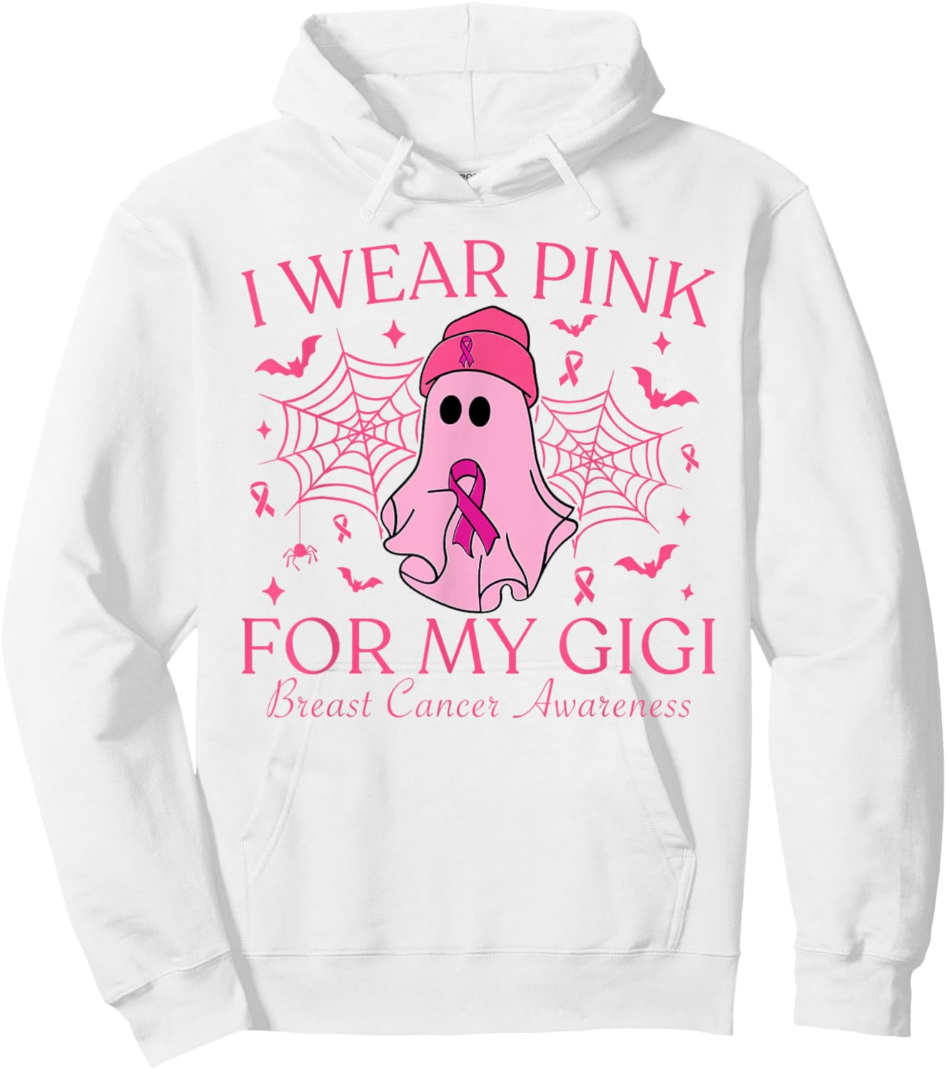 I Wear Pink For My Gigi Halloween Breast Cancer Women Hoodie - Hoodie | White