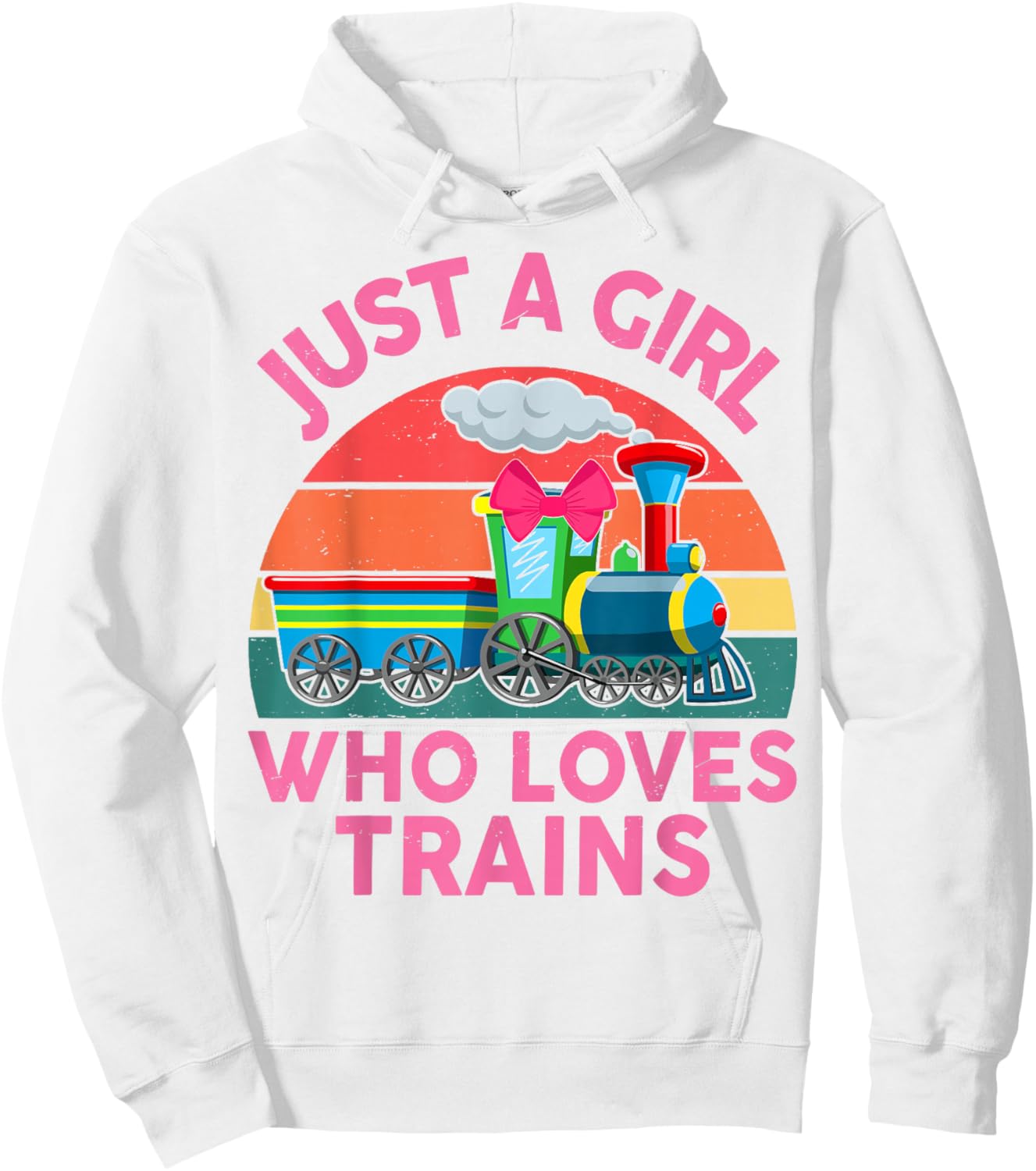 Just Girl Loves Trains-Shirt Toddler Train Gift Toddler Hoodie - Hoodie | White