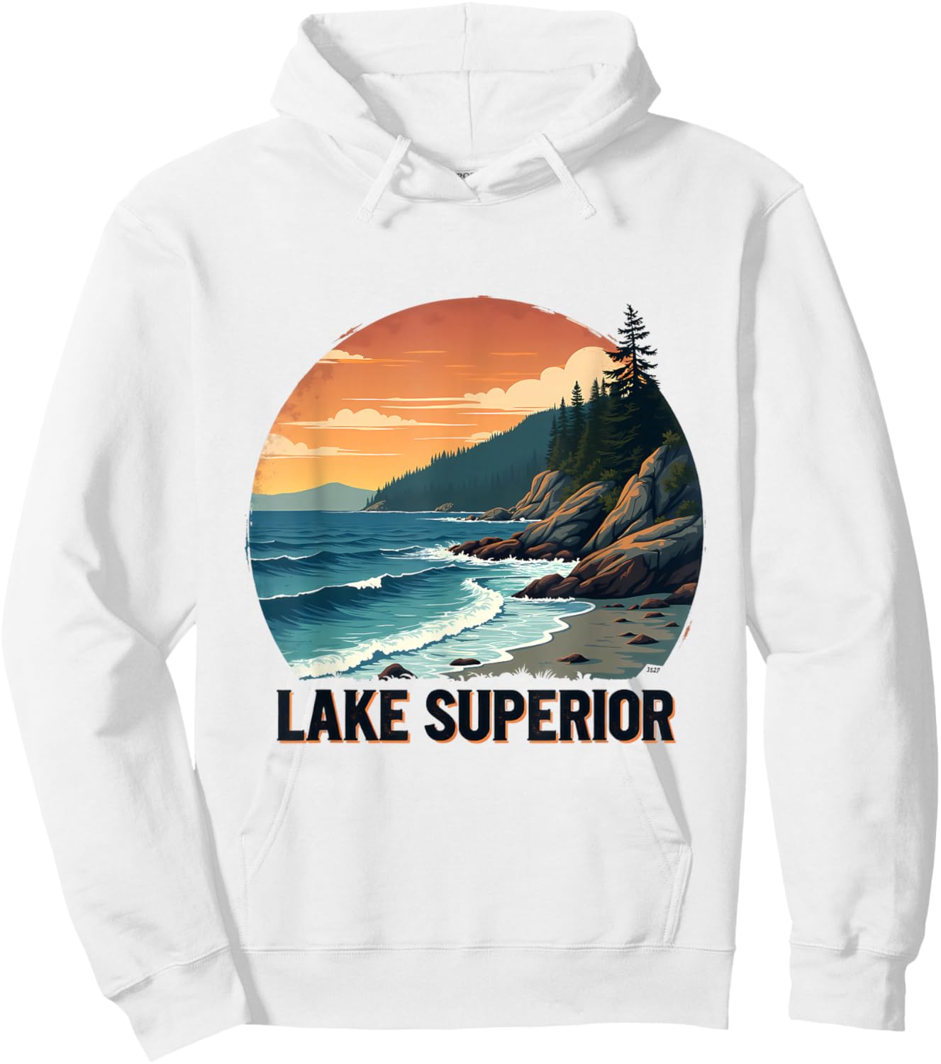 Lake Superior Scenic Nature Artwork Hoodie - Hoodie | White