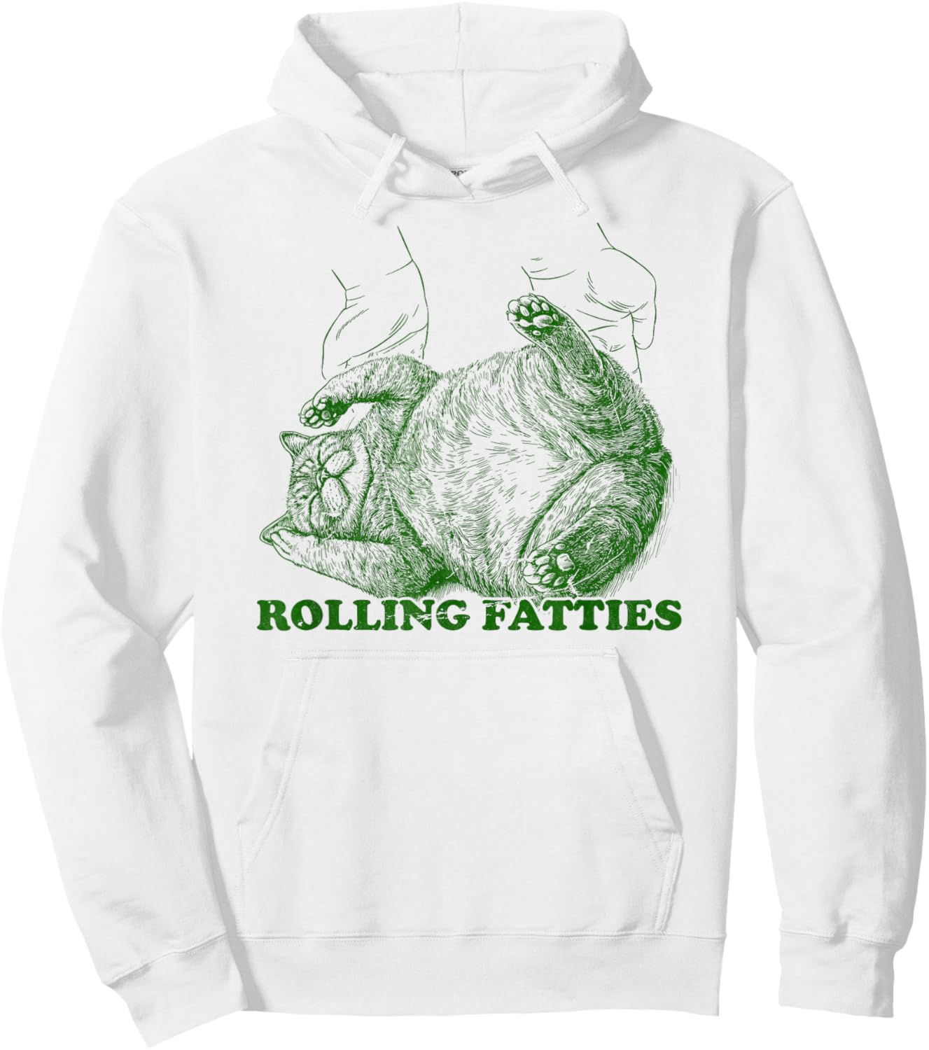 Rolling Fatties cat funny cute cat lover Kitten Owner retro Hoodie - Hoodie | White