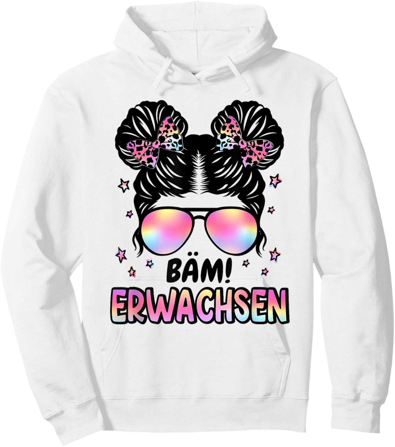 Bäm! Erwachsen Messy Bun Kommunion 2026 Jugendweihe 2026 Hoodie - Hoodie | White