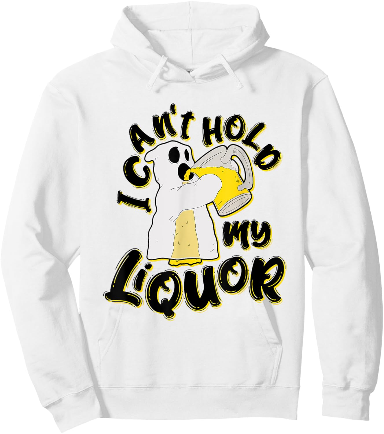Beer Halloween Can’t Hold My Liquor Ghost Saying Hoodie - Hoodie | White