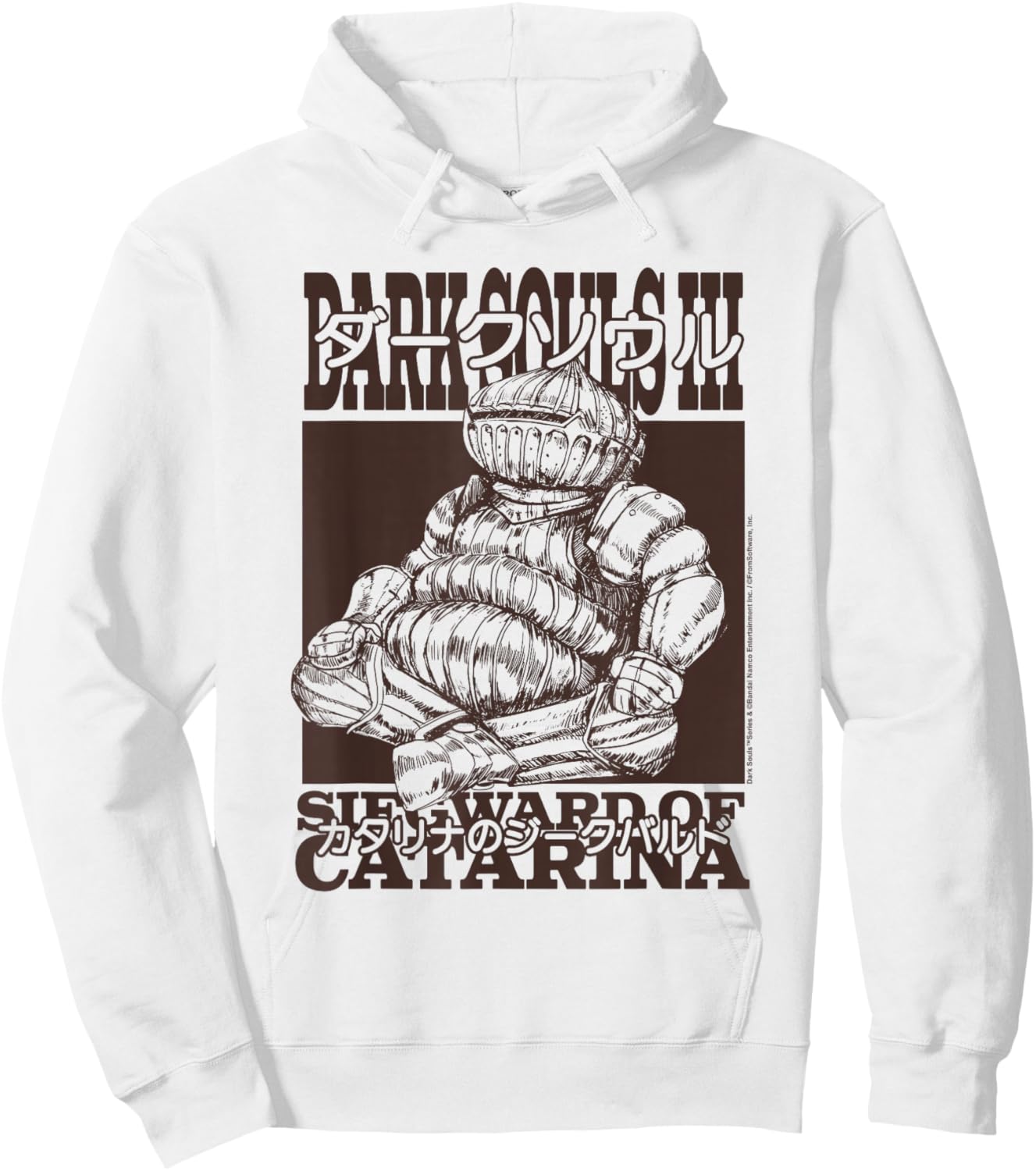 Dark Souls The Onion Knight with Kanji Fantasy Video Game Hoodie - Hoodie | White