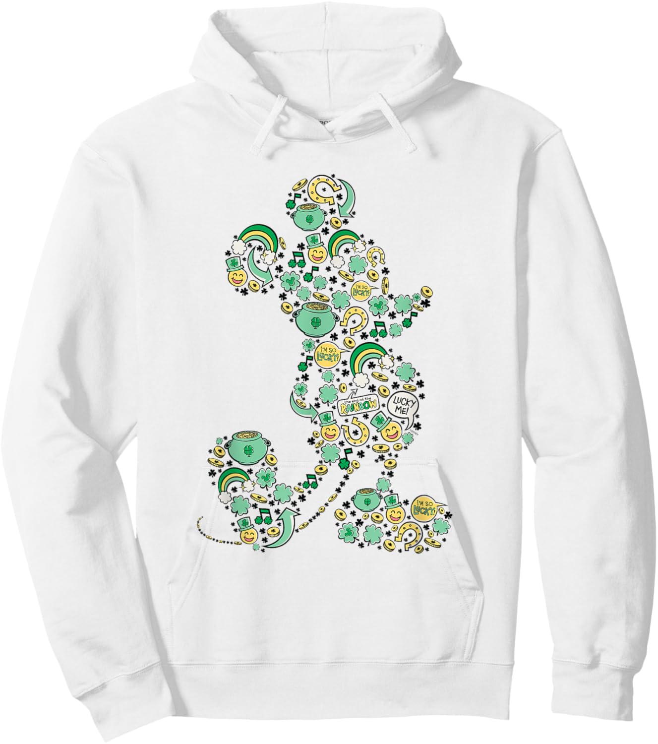 NEW Disney Mickey St. Patrick's Day Lucky Icons Silhouette Hoodie - Hoodie | White