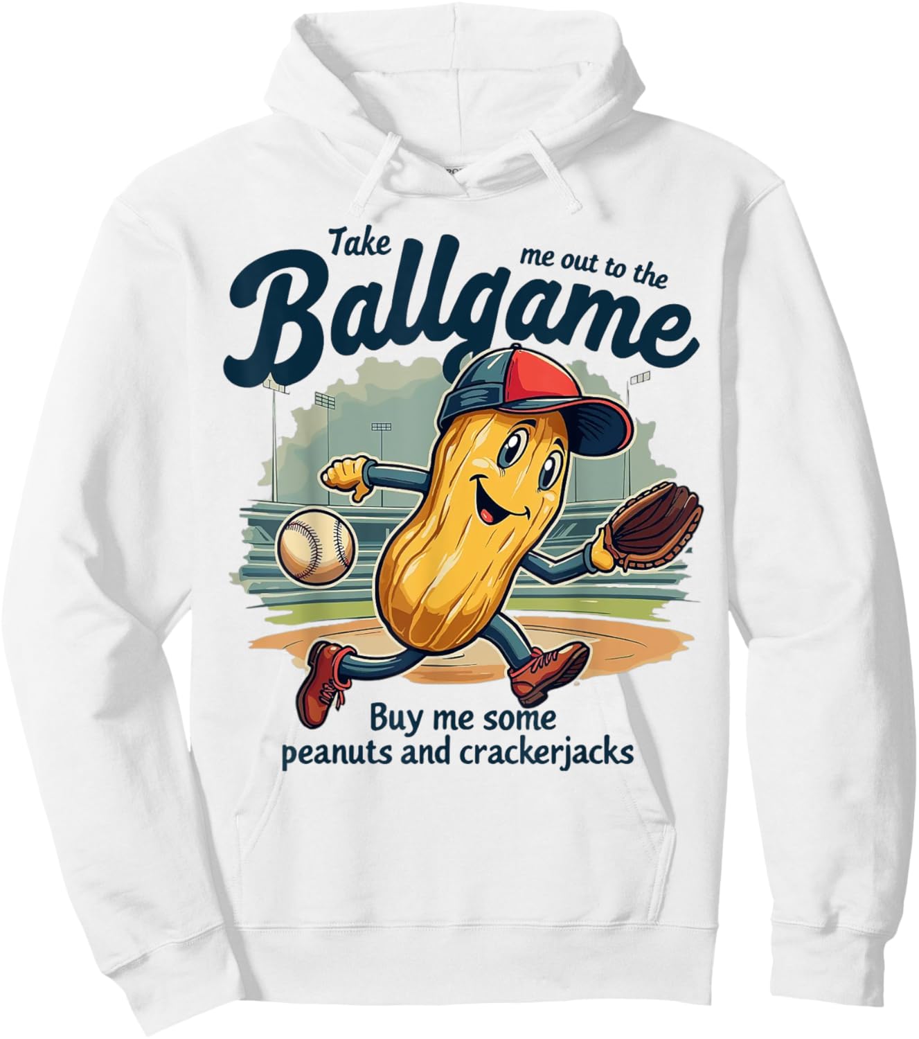 Take me Out The Ballgame Funny Baseball Hoodie - Hoodie | White