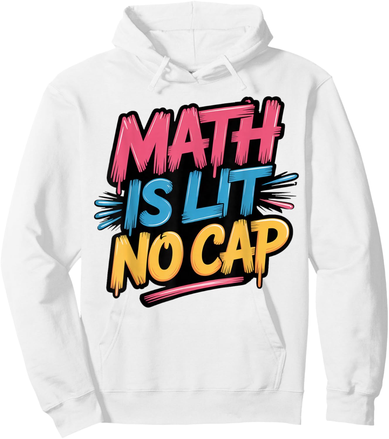 Math is Lit No Cap – Mathematics Fun Teacher Hoodie - Hoodie | White