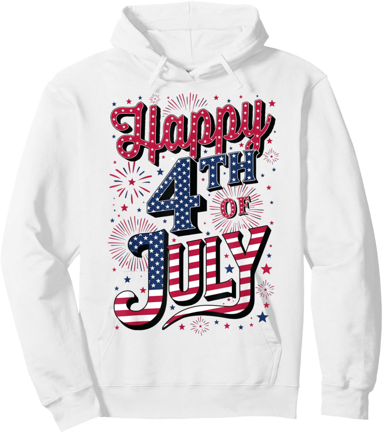 Happy 4th of July Hoodie - Hoodie | White
