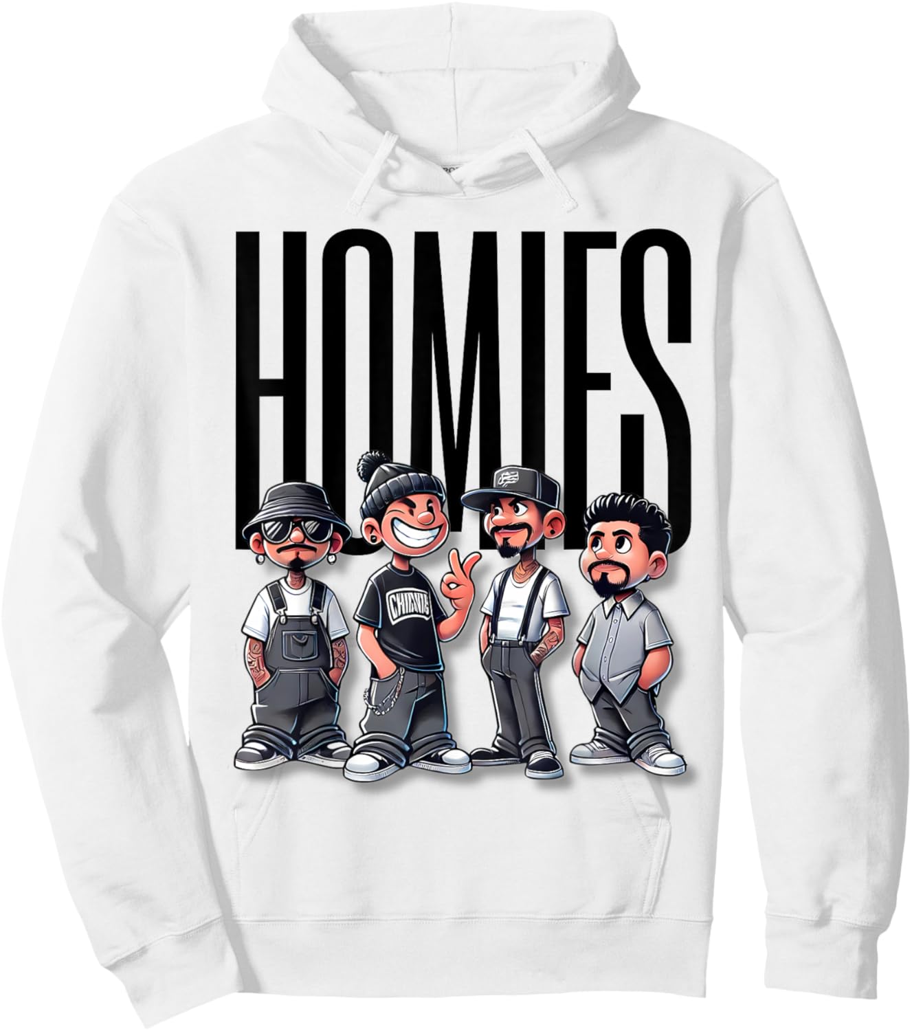 Cool Urban Cholo Vato Chicano Latino Mexican Pride Homies Hoodie - Hoodie | White
