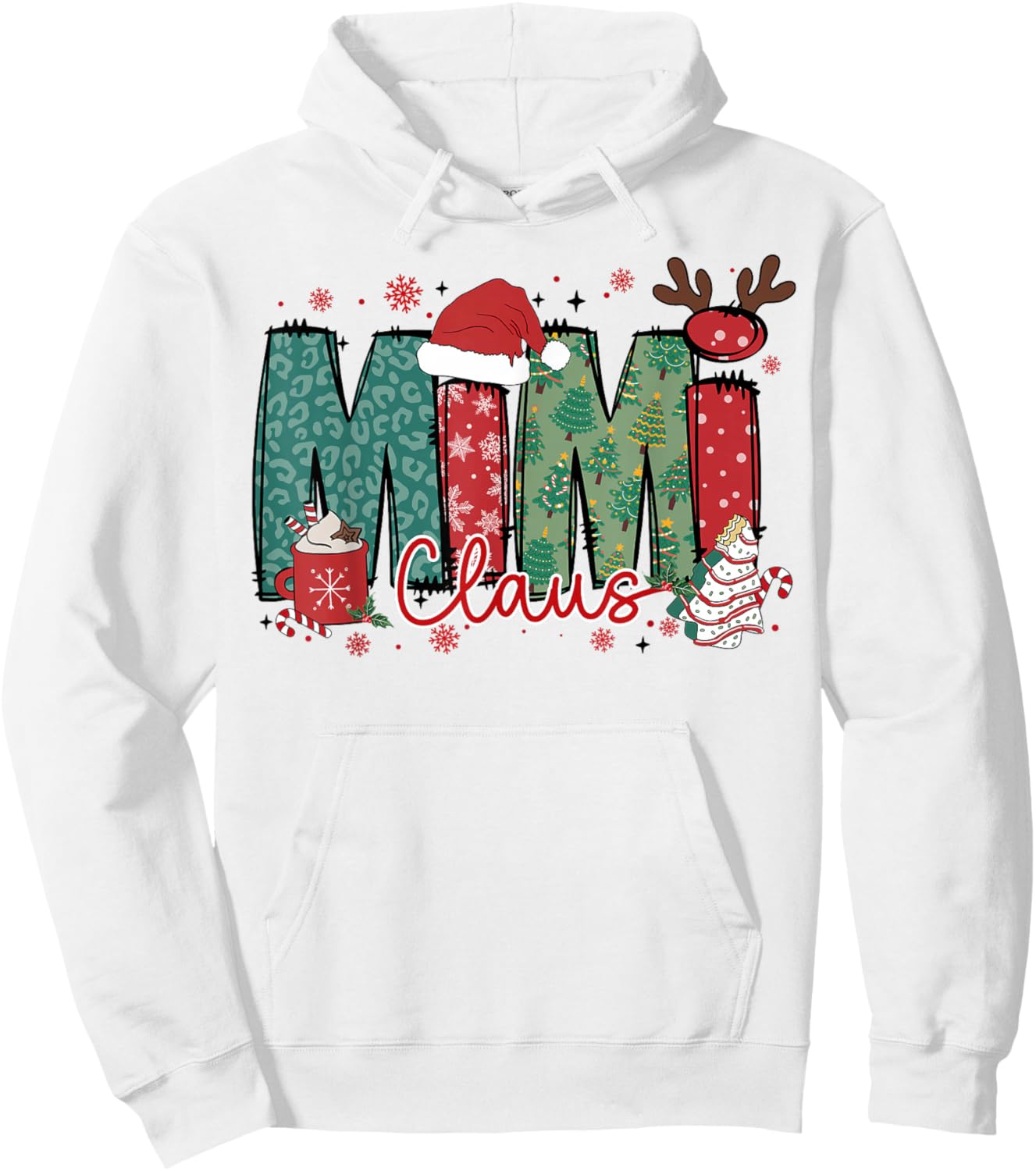 Mimi Claus Christmas Pajama Santa Claus Family Matching Hoodie - Hoodie | White