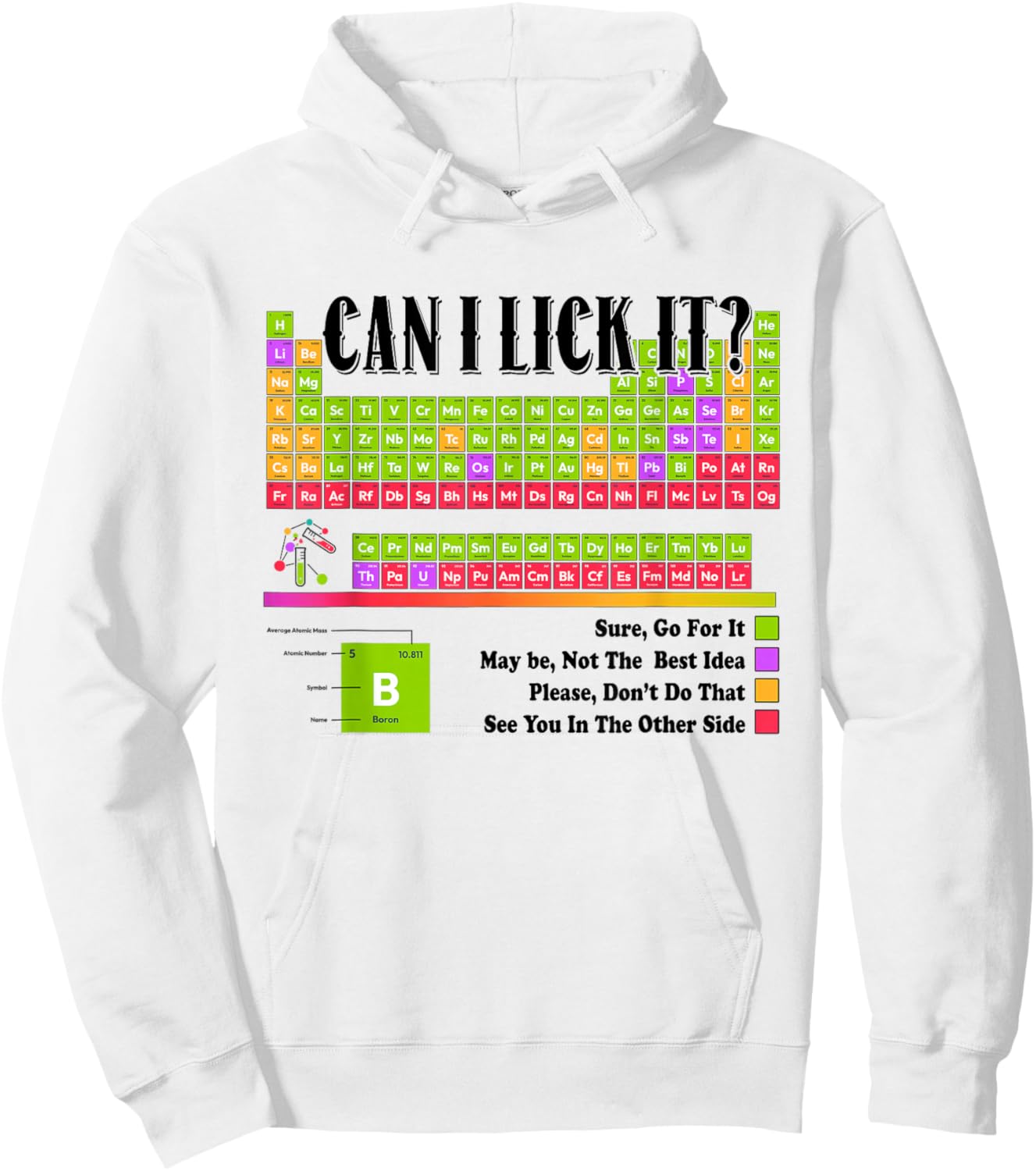 Funny Periodic Table Can I Lick It Toddler Chemistry Teacher Hoodie - Hoodie | White