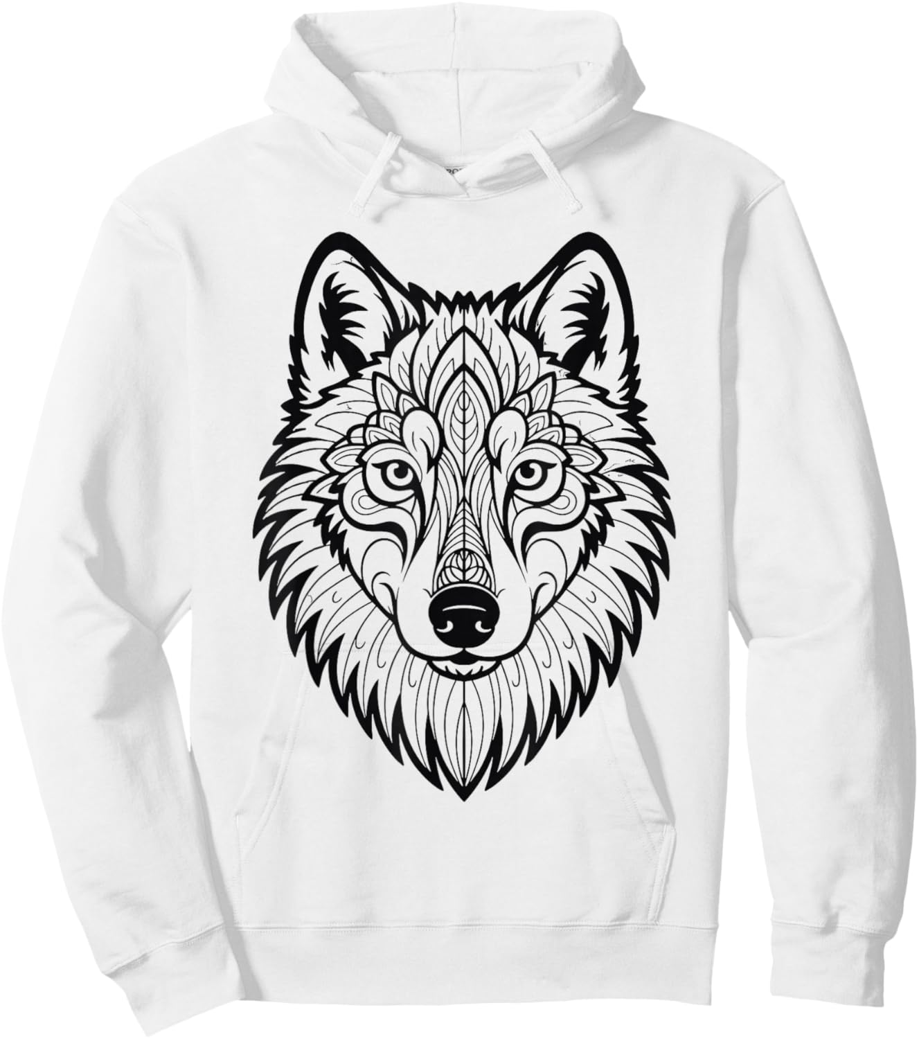 Wolf Mandala ausmalen selbst bemalen anmalen Hoodie - Hoodie | White
