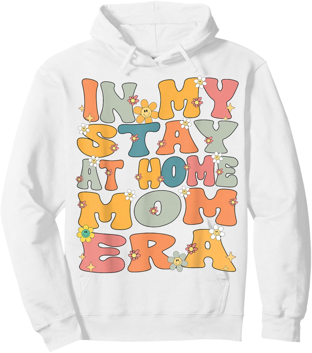 In My Stay At Home Mom Era Retro Groovy Stay At Home Mom Hoodie - Hoodie | White