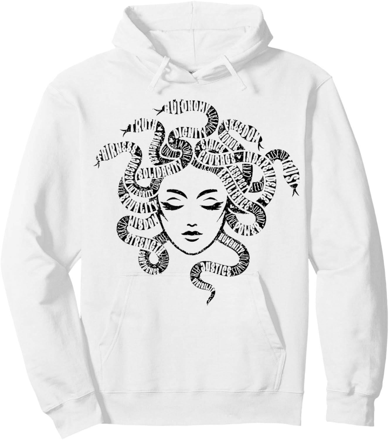 Medusa Mythological Snake Hair Goddess Feminist Political Hoodie - Hoodie | White