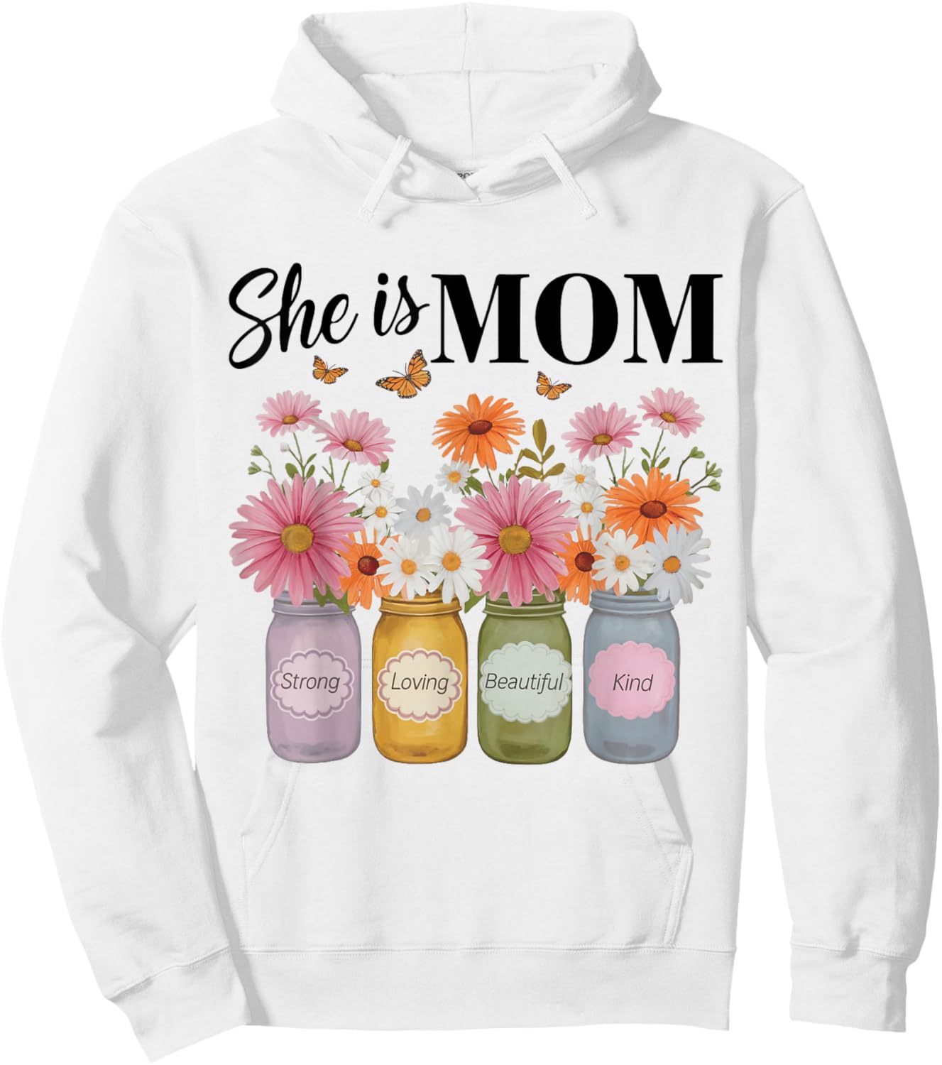 She Is Mom - Strong Loving Beautiful Kind Christian Mom Mama Hoodie - Hoodie | White
