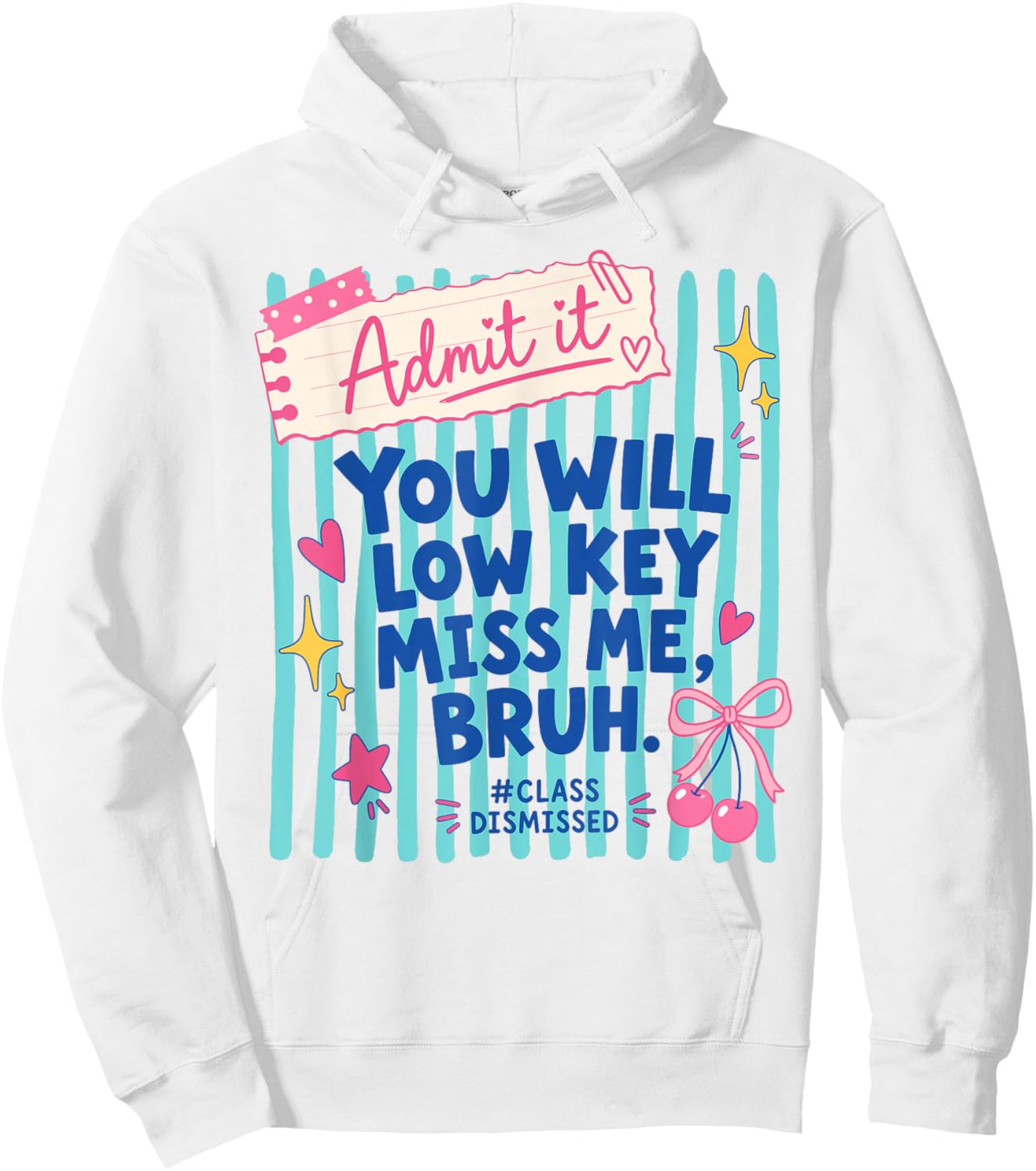 Admit It You Will Low Key Miss Me Hoodie - Hoodie | White