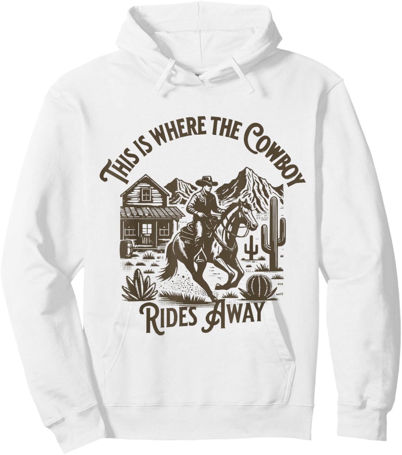 This is Where the Cowboy Rides Away Shirt, Vintage Cowboy Hoodie - Hoodie | White